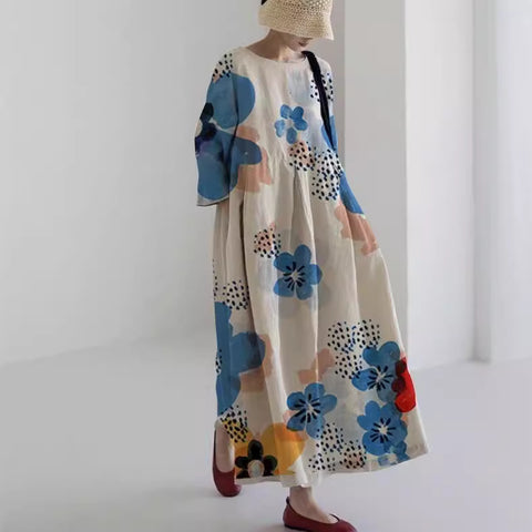 3D imitation cotton pull frame craft women's pendulum dress m301038