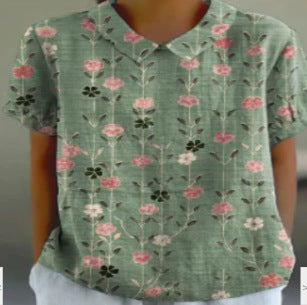 Summer wind short-sleeved printed pullover m301619