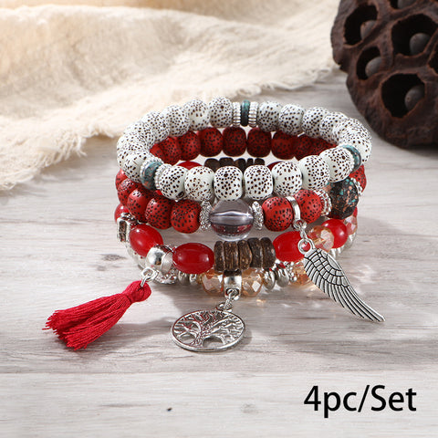 New Bohemian Bracelet Creative Tassel Multi-layer Beaded Bracelet m3331286