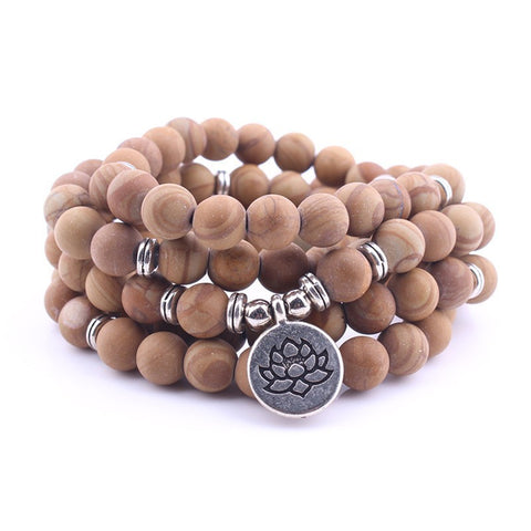 8Mm new Amazon bracelet 108 Buddha beads lotus multi-circle bracelet tree of life pendant item sweater chain m3331309
