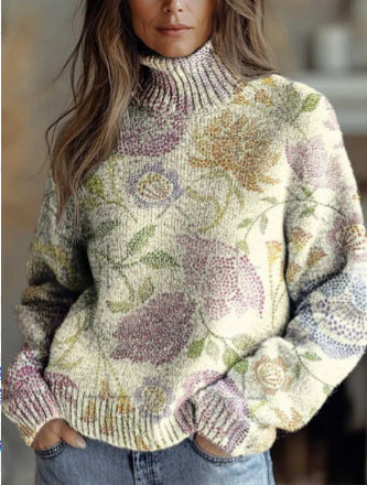 Christmas abstract print casual cape jacket cardigan sweater m302114