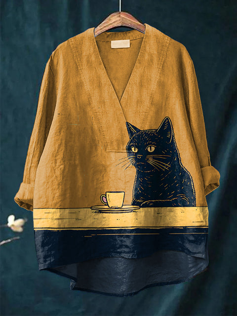 Loose printing crew neck casual large size women's T-shirt m301276