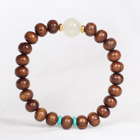 Natural Vietnamese Huanghuali 108 Buddha Beads Bracelet, Rosewood Lotus Bracelet, Wenwan Fragrant Wooden Bracelet m3331302