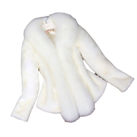 Imitation mink fur imitation coat fox fur collar slim fit m301273