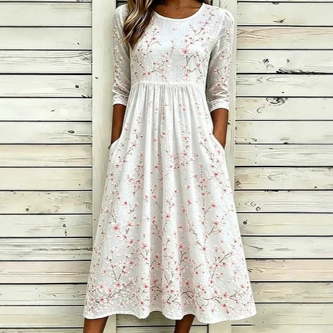Mode Digitaldruck weites Kleid Blumen m303053