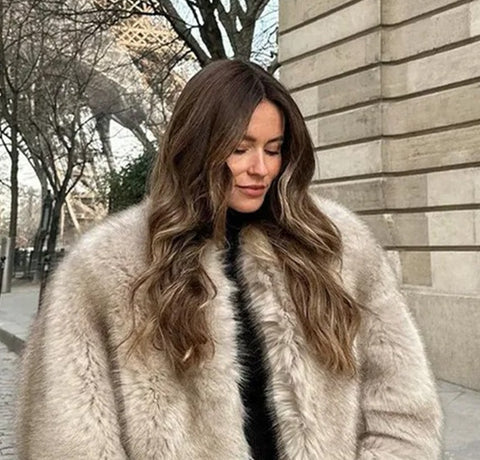 Long suit coat coat artificial fur imitation fur coat m302086