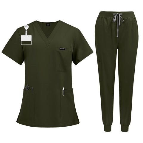 Short-sleeved hand washing clothes women's skin management nurse clothes m302819