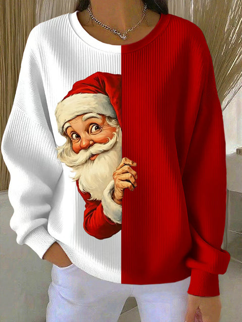 Knitted top snowflake christmas tree mix and match casual commuter sweater m302212