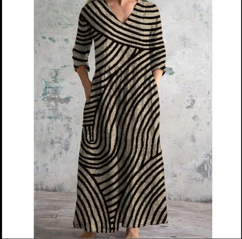 3D print summer urban casual loose dress women m301037