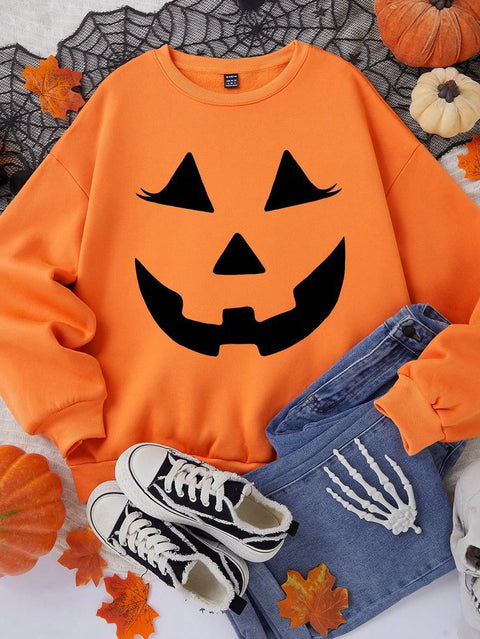 Halloween printed crew neck pullover sweater foreign trade women's clothing m301629