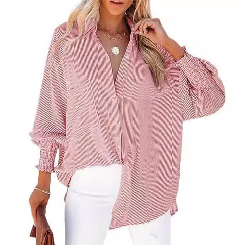 Long Sleeve Loose Shirt Casual Women's Clothing New Pocket Shirt Top m301376