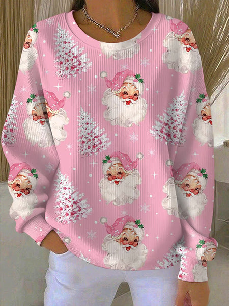Knitted top snowflake christmas tree mix and match casual commuter sweater m302212