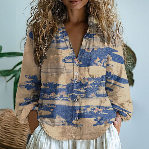 Top 3D Printed Hemp Fabric Shirt m303197