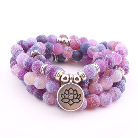 8Mm new Amazon bracelet 108 Buddha beads lotus multi-circle bracelet tree of life pendant item sweater chain m3331309