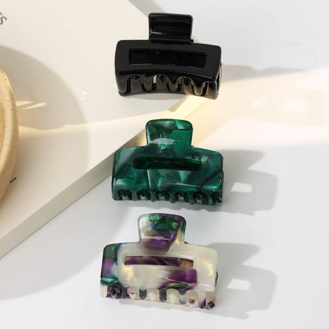 Small fresh multicolor retro hairpin simple temperament hollow small square shark clip m5010671