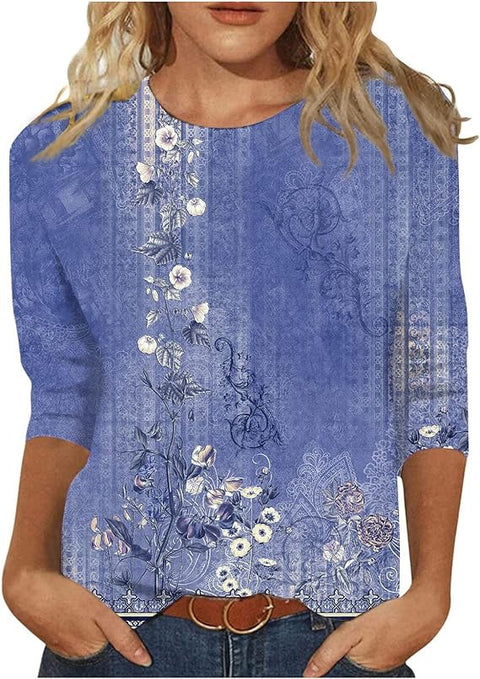 Crew neck print solid color T-shirt m300770