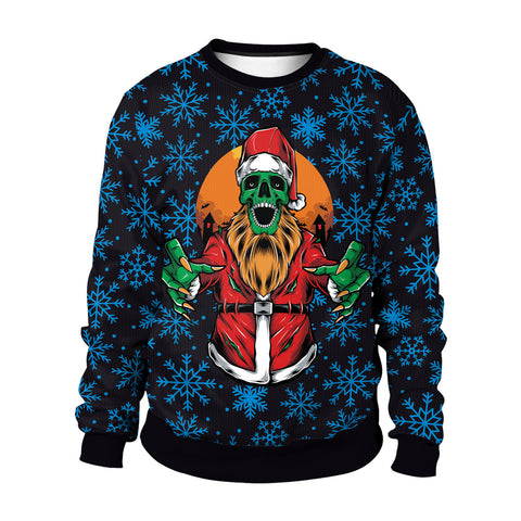 Christmas Halloween New Men's and Women's Crew Neck Sweater 3D Digital Printing Couple Pack m301586