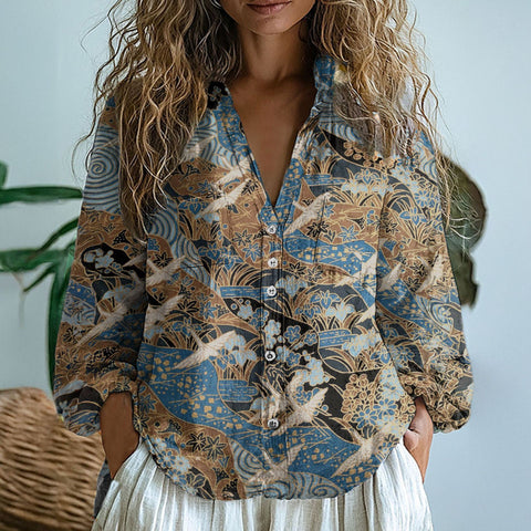 Top 3D Printed Hemp Fabric Shirt m303197