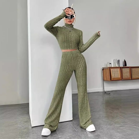 Women's clothing inner with long sleeves and trousers sweater loose set two-piece set m301794