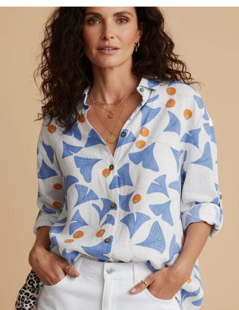 Long Sleeve Shirt 3D Sequin Gradient Print Loose Casual Top m302406