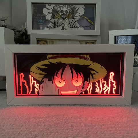 ONE PIECE anime Luffy Paper Carving Lamp Photo Frame