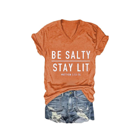 3D digital printing letter series women's V-neck short-sleeved T-shirt m301557