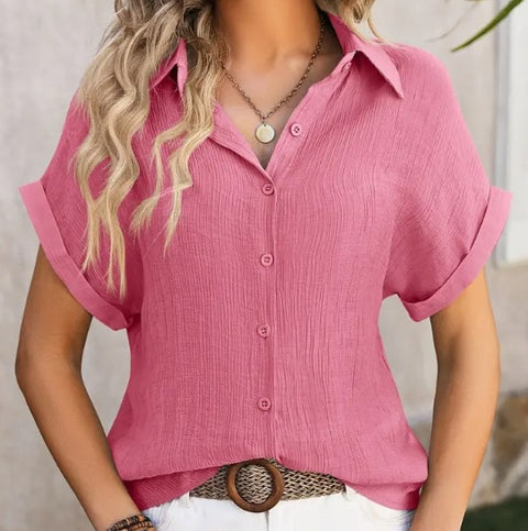 Digital printing striped print button front shirt casual shorts sleeves spring summer shirt m302473