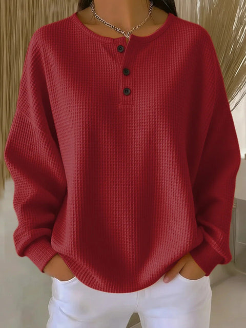 Autumn and winter new solid color pullover loose top m302204