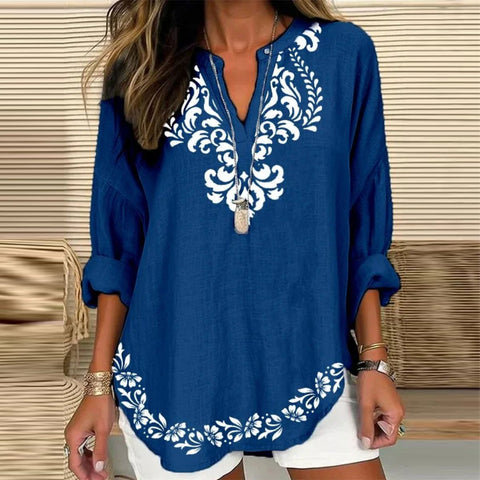 Women's summer small V-neck long-sleeved casual temperament T-shirt long-sleeved m301363
