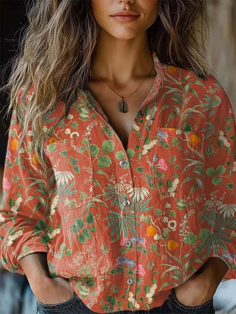 Top 3D Printed Hemp Fabric Shirt m303197
