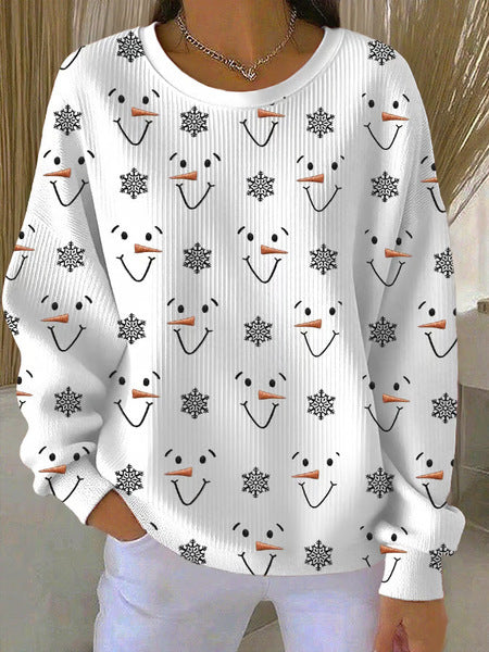 Knitted top snowflake christmas tree mix and match casual commuter sweater m302212