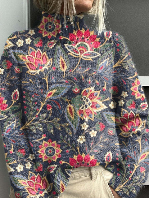 Christmas abstract print casual cape jacket cardigan sweater m302114