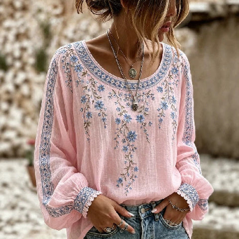 Crew neck with sleeves women's top FF303308