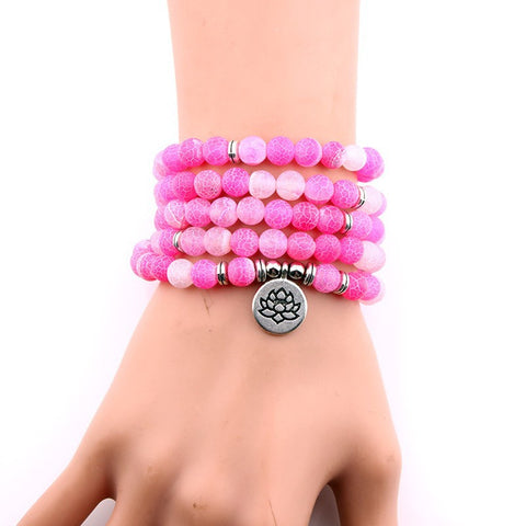8Mm new Amazon bracelet 108 Buddha beads lotus multi-circle bracelet tree of life pendant item sweater chain m3331309
