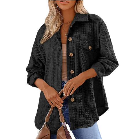 Versatile lapel shirt long sleeve lining m300555