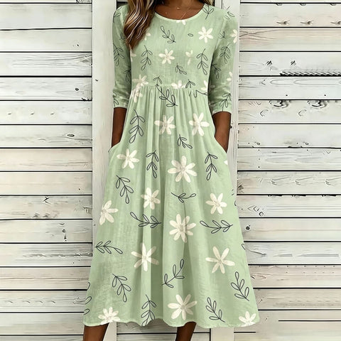 Mode Digitaldruck weites Kleid Blumen m303053