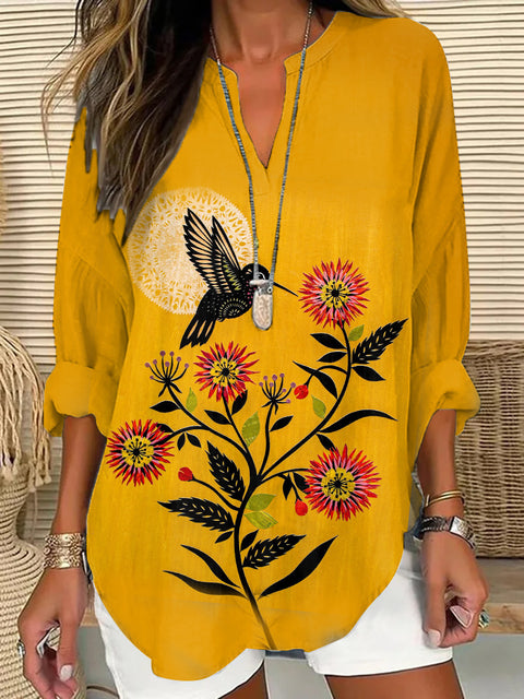 Loose printing round neck casual large size pullover women's clothing T m301359