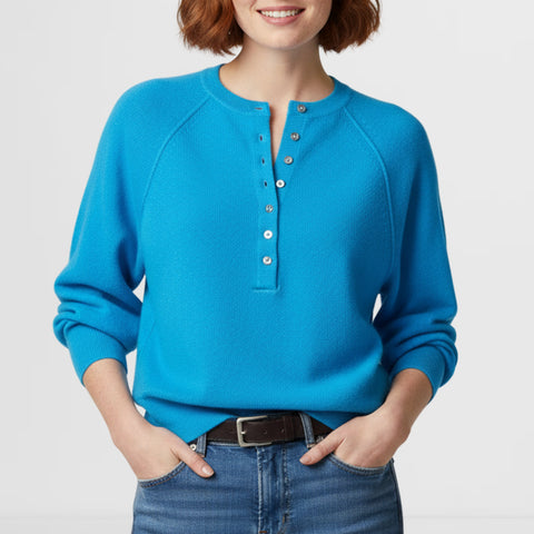 Autumn and winter women's casual crew neck sweater henry shirt button-up knitted pullover m302089