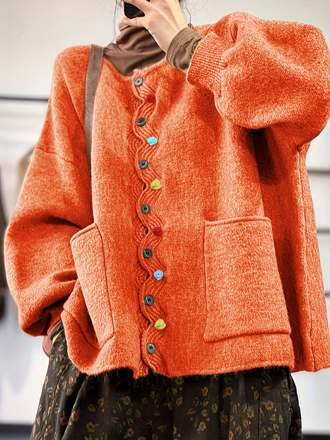 Wool jacket large size loose cardigan top women's m302033