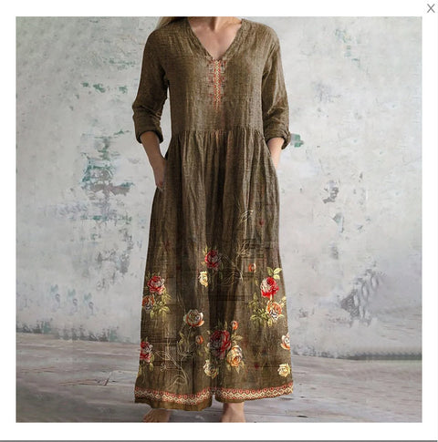 3D printing Amazon European and American summer casual loose long-sleeved dress m301729