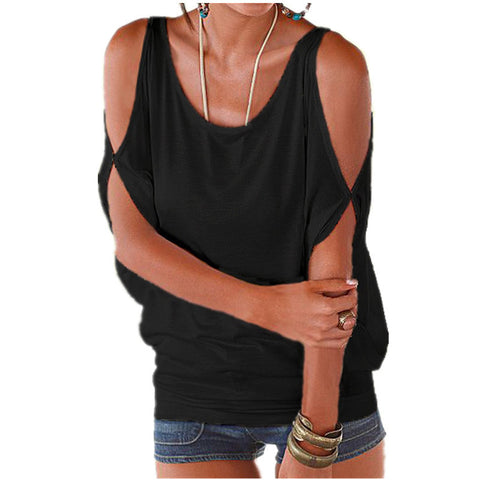 Off shoulder bat loose short sleeved T-shirt casual top m300108