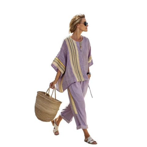 Ramie Bamboo Fiber Top Women's Summer Loose Casual Versatile V-Neck Feifei Sleeve Shirt m301525