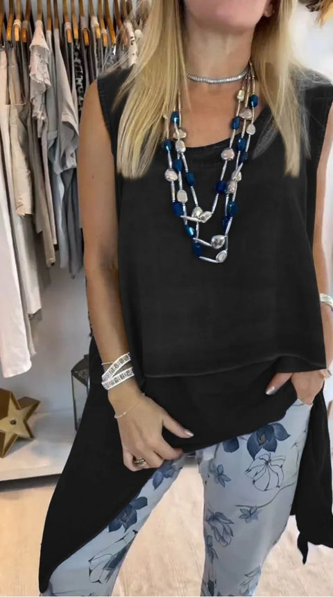 Casual fashion vest long hem 2-piece women's clothing m301505