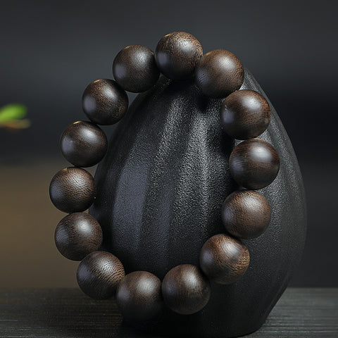 Submerged Indonesian Darakan agarwood Buddha bead bracelet 108 rosary beads 8mm old material agarwood bracelet m3331276
