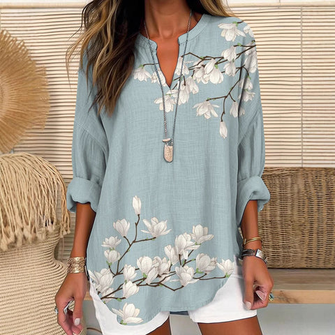 Women's long-sleeved 3D digital printing loose top m301364