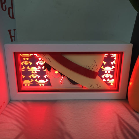 ONE PIECE anime Luffy Paper Carving Lamp Photo Frame