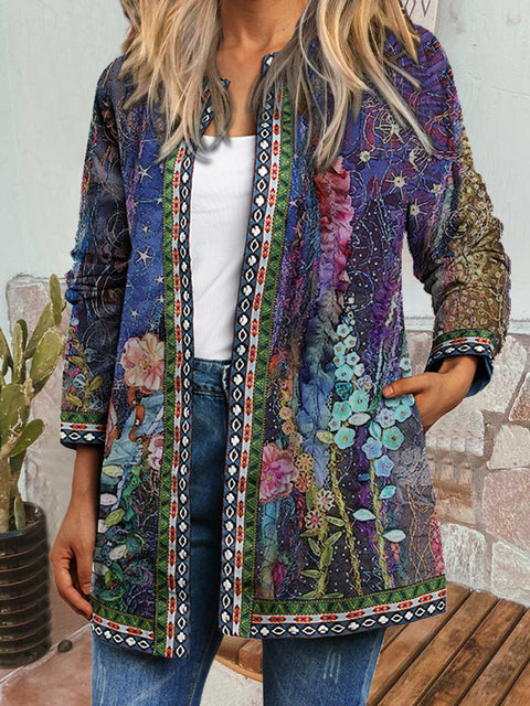 Autumn and winter retro ethnic style print jacket cardigan m303251 04