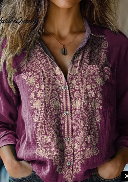 Top 3D Printed Hemp Fabric Shirt m303197