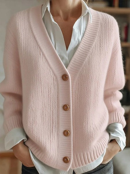 Imitation sweater women's European and American style new loose v-neck long-sleeved cardigan m301888