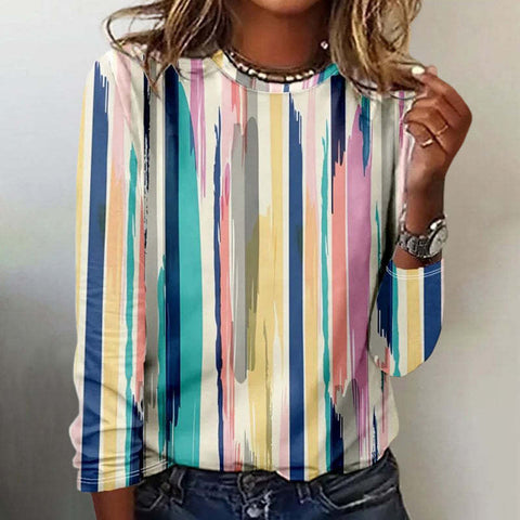 Creative flower 3D digital printing casual trend crew neck T-shirt m302222